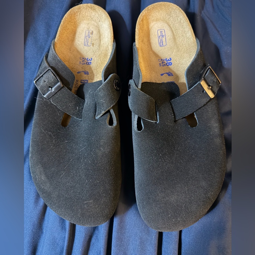Birkenstock Boston clogs black suede 38